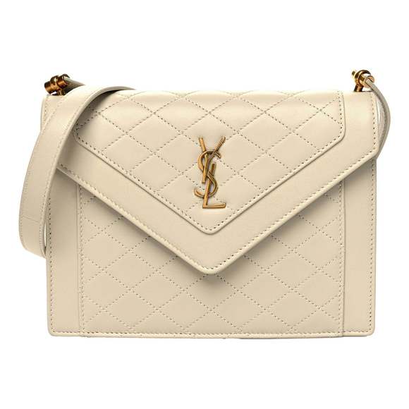Saint Laurent Gabby Quilted Ivory Crema Lambskin Shoulder - Picture 1 of 4